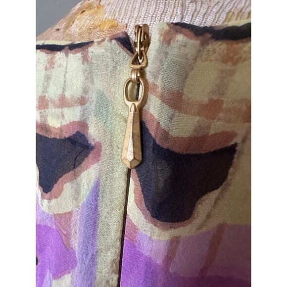 Anthropologie Leifsdottir 100% Silk Mini Dress butterfly bohemian sz 8 tie dye - Picture 14 of 14